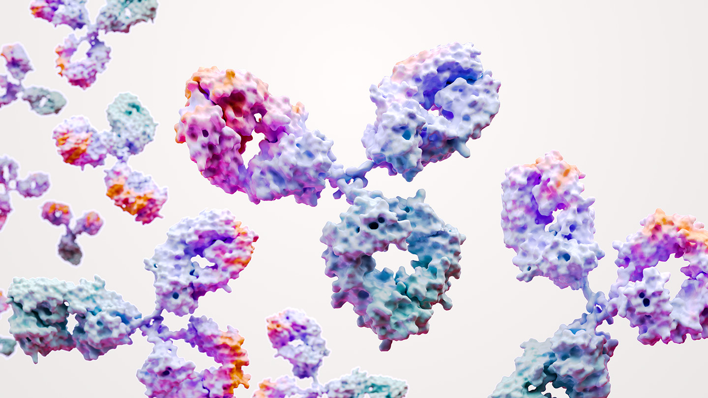 Pink cells on black background